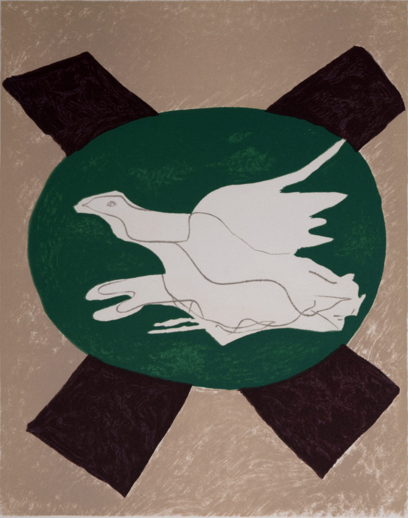 Georges BRAQUE - Oiseau sur fond de X, 1958