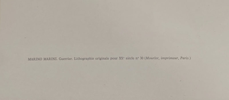 Marino Marini - Guerrier, 1968 – Image 6