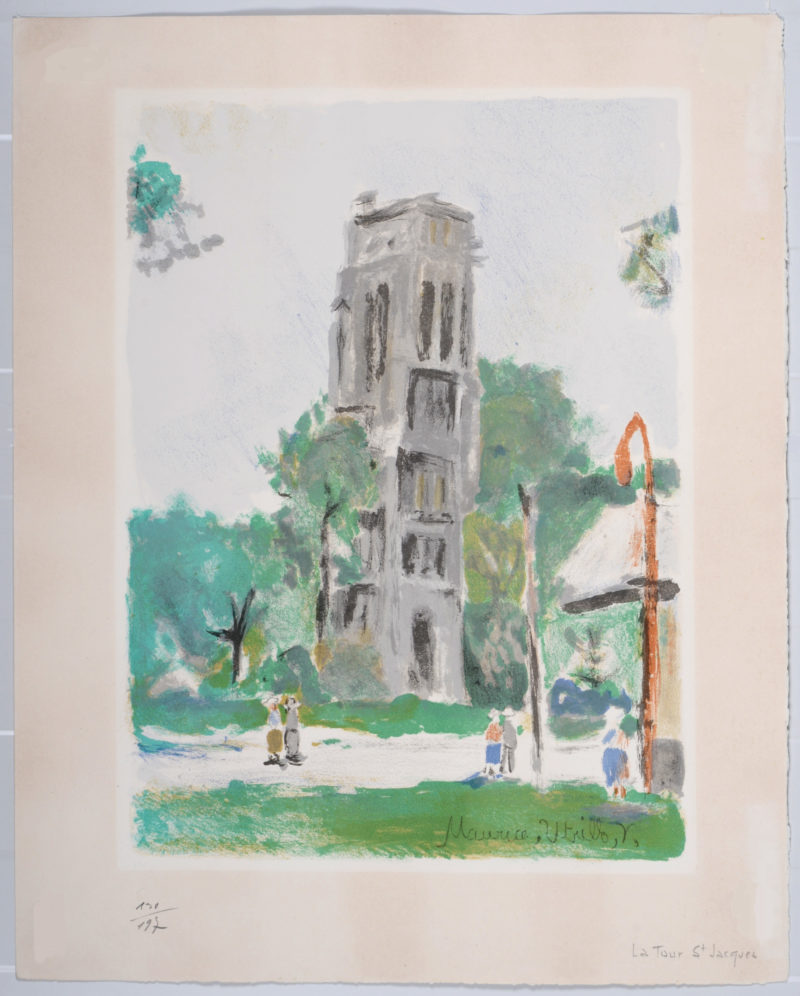 Maurice Utrillo - Paris Capitale : La Tour St Jacques, 1955 – Image 3