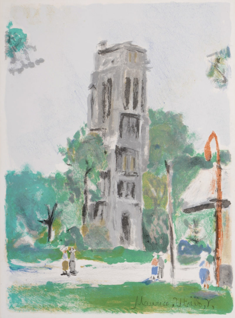 Maurice Utrillo - Paris Capitale : La Tour St Jacques, 1955
