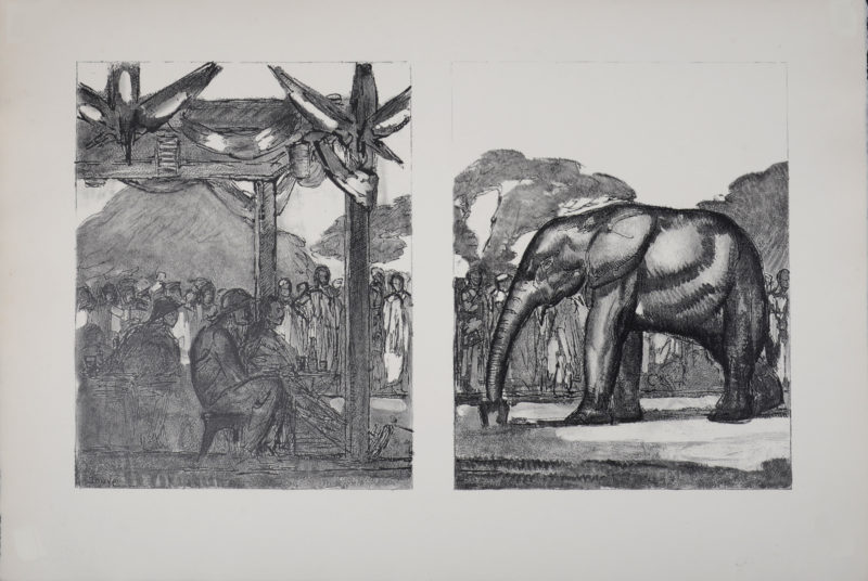 Paul Jouve - Eléphant et hommes, 1934. - Image 2