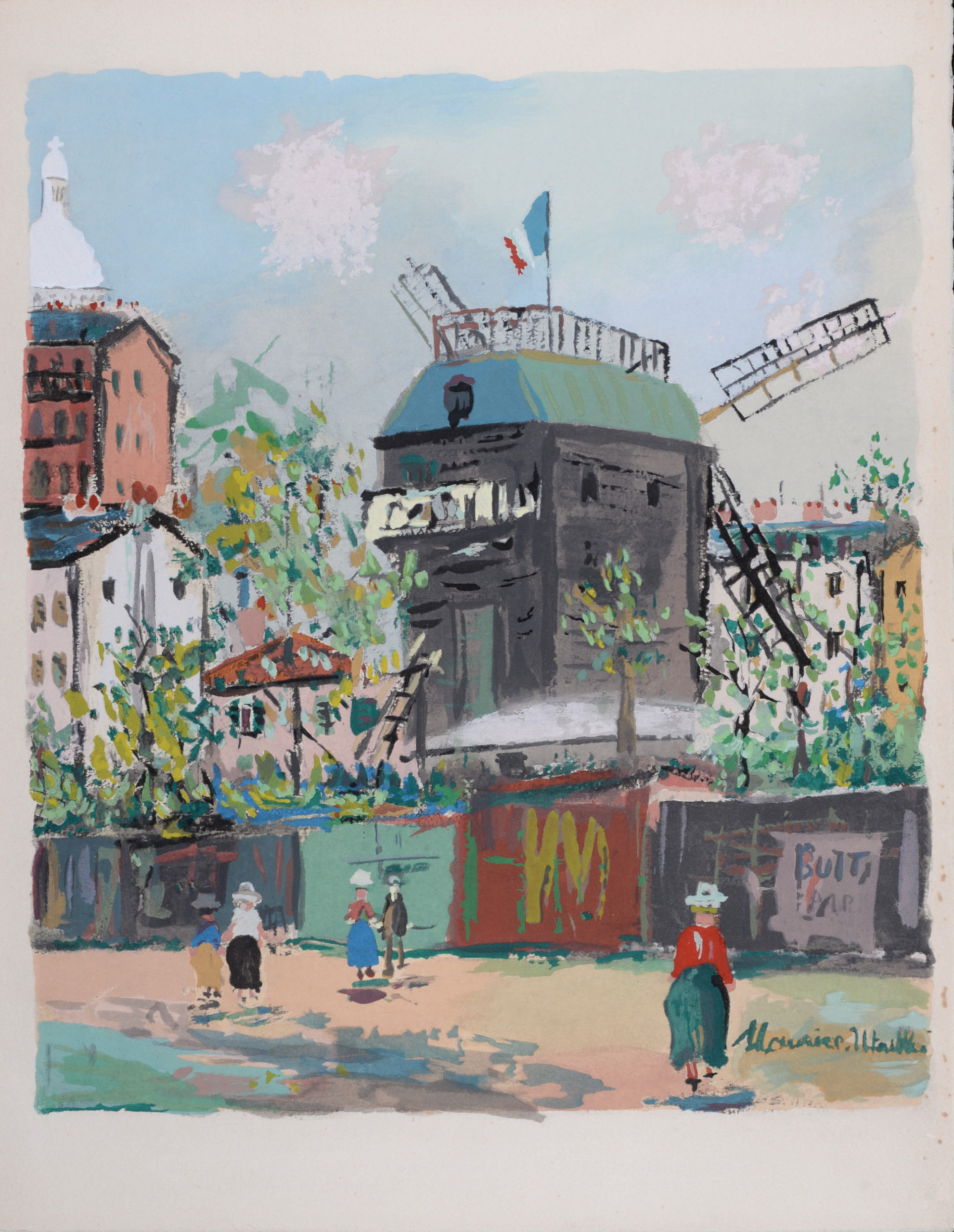 Maurice Utrillo, Le Moulin de la Galette, Montmartre, 1950 - Image 2