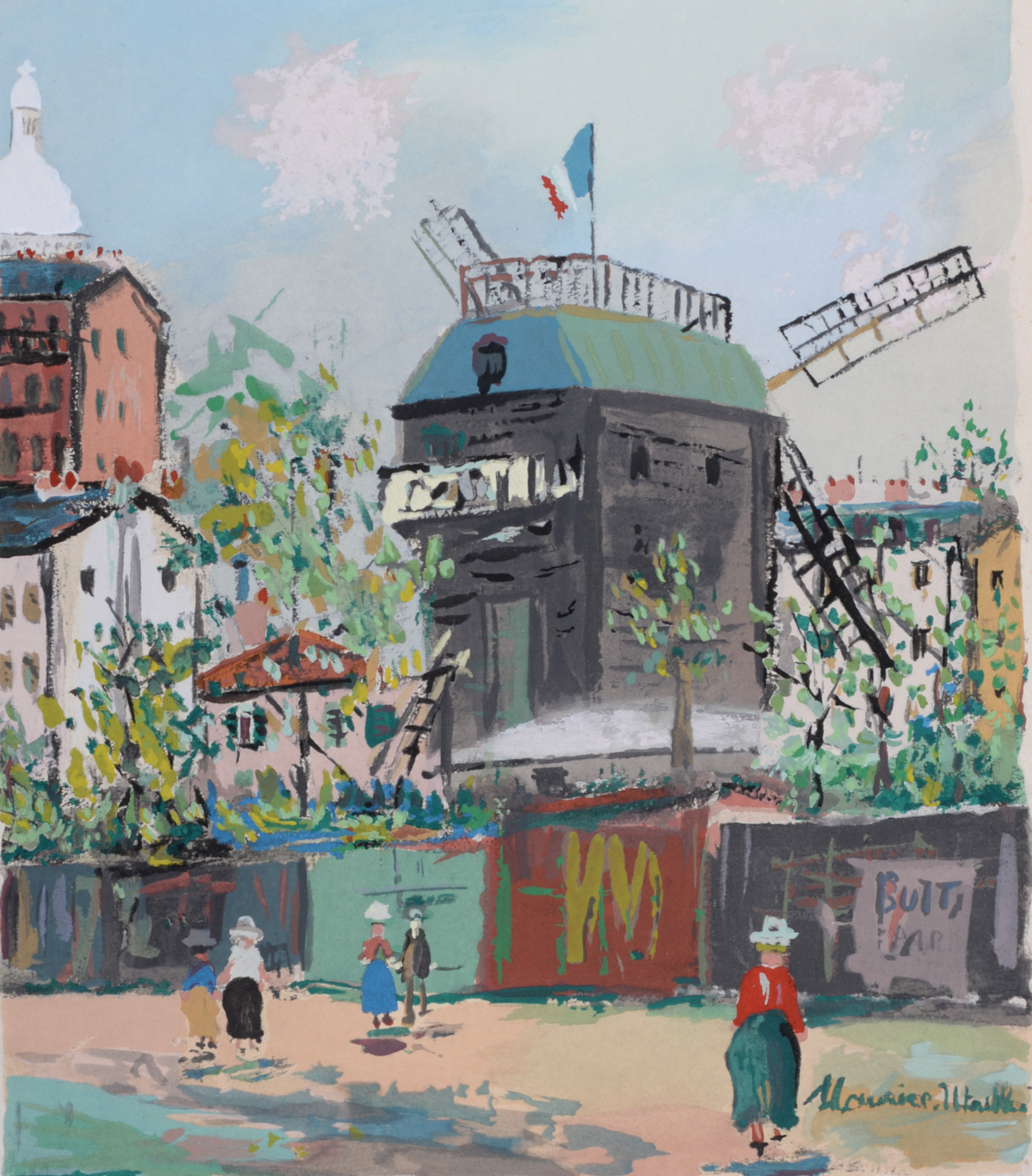 Maurice Utrillo, Le Moulin de la Galette, Montmartre, 1950