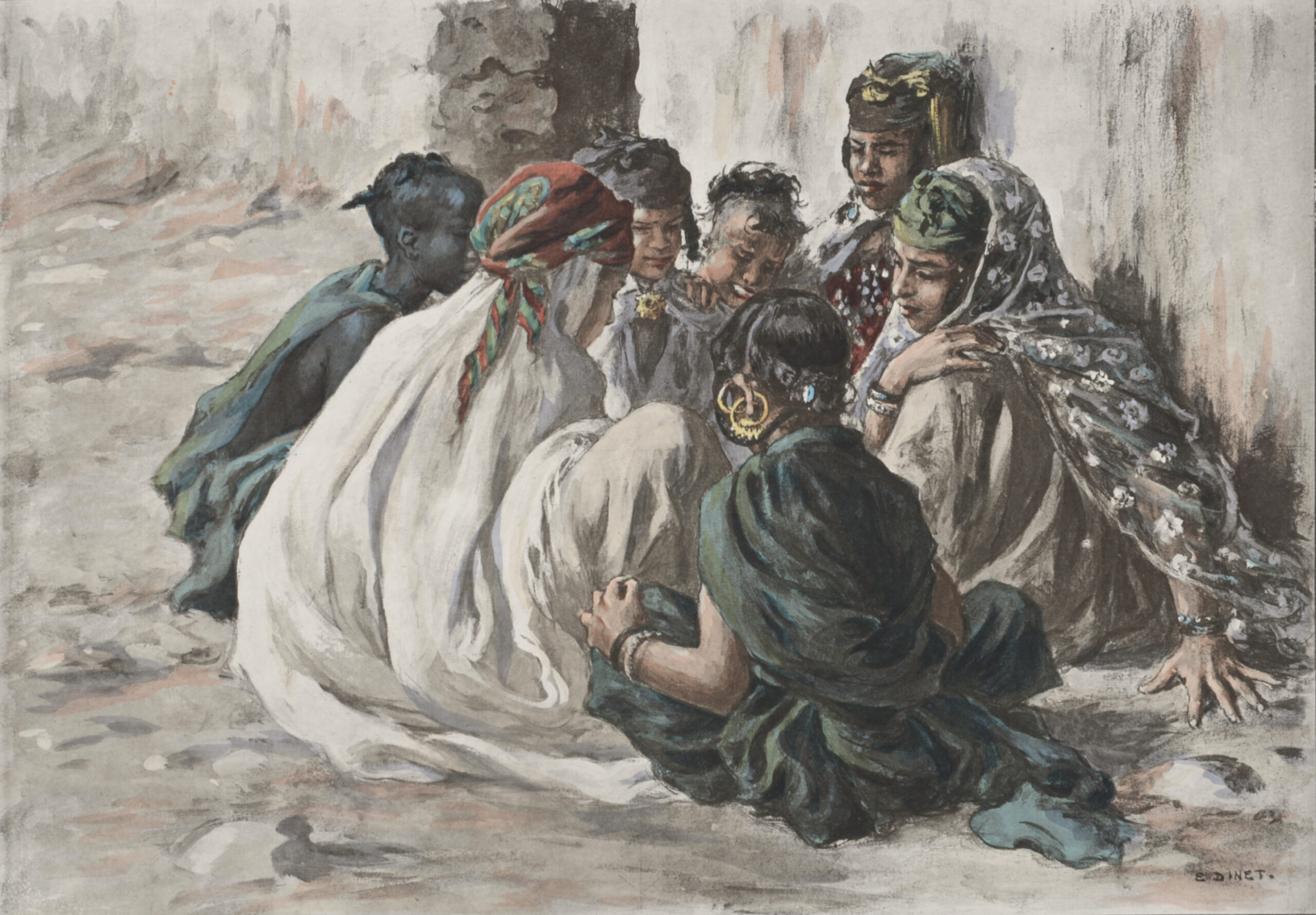 Etienne Dinet - Jeux de Fillettes à Laghouat, 1899 - Image 4