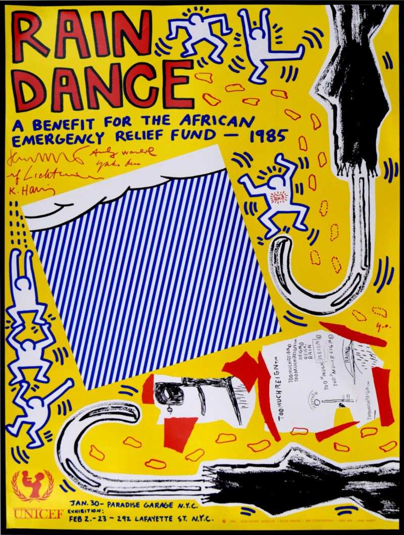 Keith Haring (Warhol, Lichtenstein, Basquiat, Yoko Ono) - Rain Dance, 1985 - Image 3