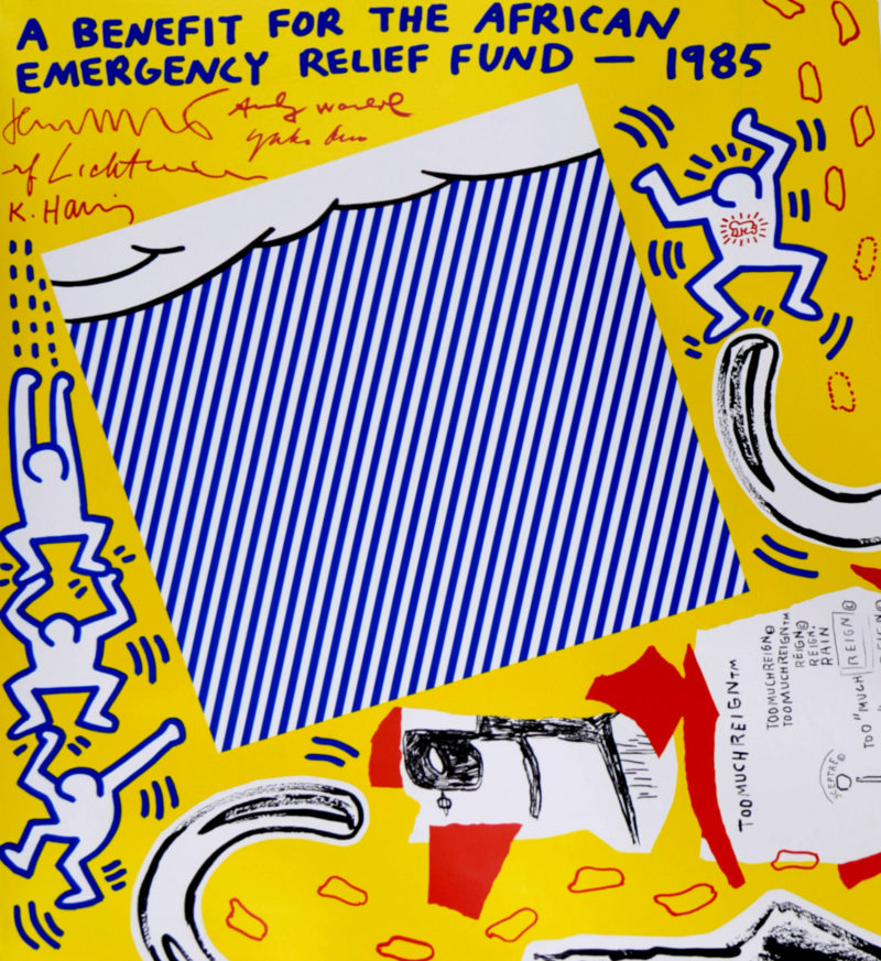 Keith Haring (Warhol, Lichtenstein, Basquiat, Yoko Ono) - Rain Dance, 1985