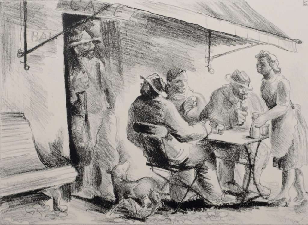 Karin Lieven - Au café, 1930 - Hand signed!