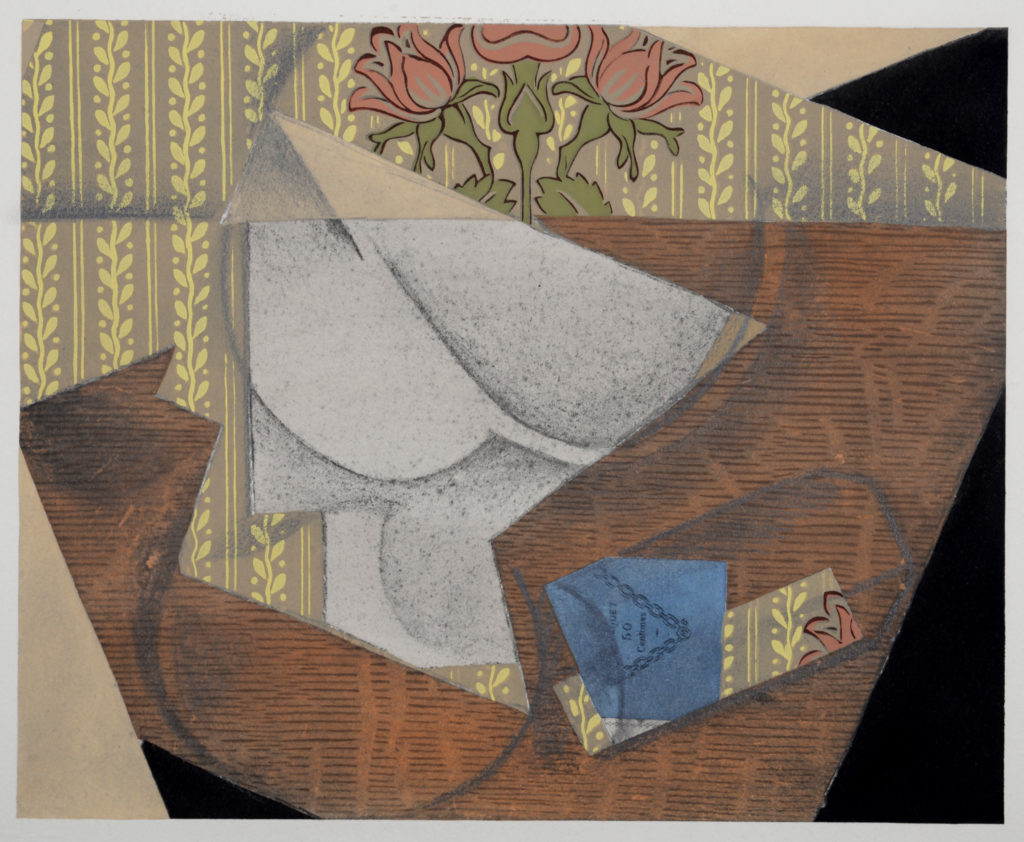 Juan Gris - Le Paquet de tabac, 1933 d'après le papier collé de Juan Gris de 1914.