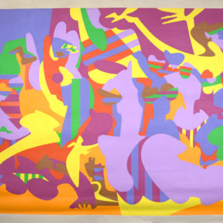 Philippe Artias - Composition, 1973 - Silkscreen (pochoir) on canvas.