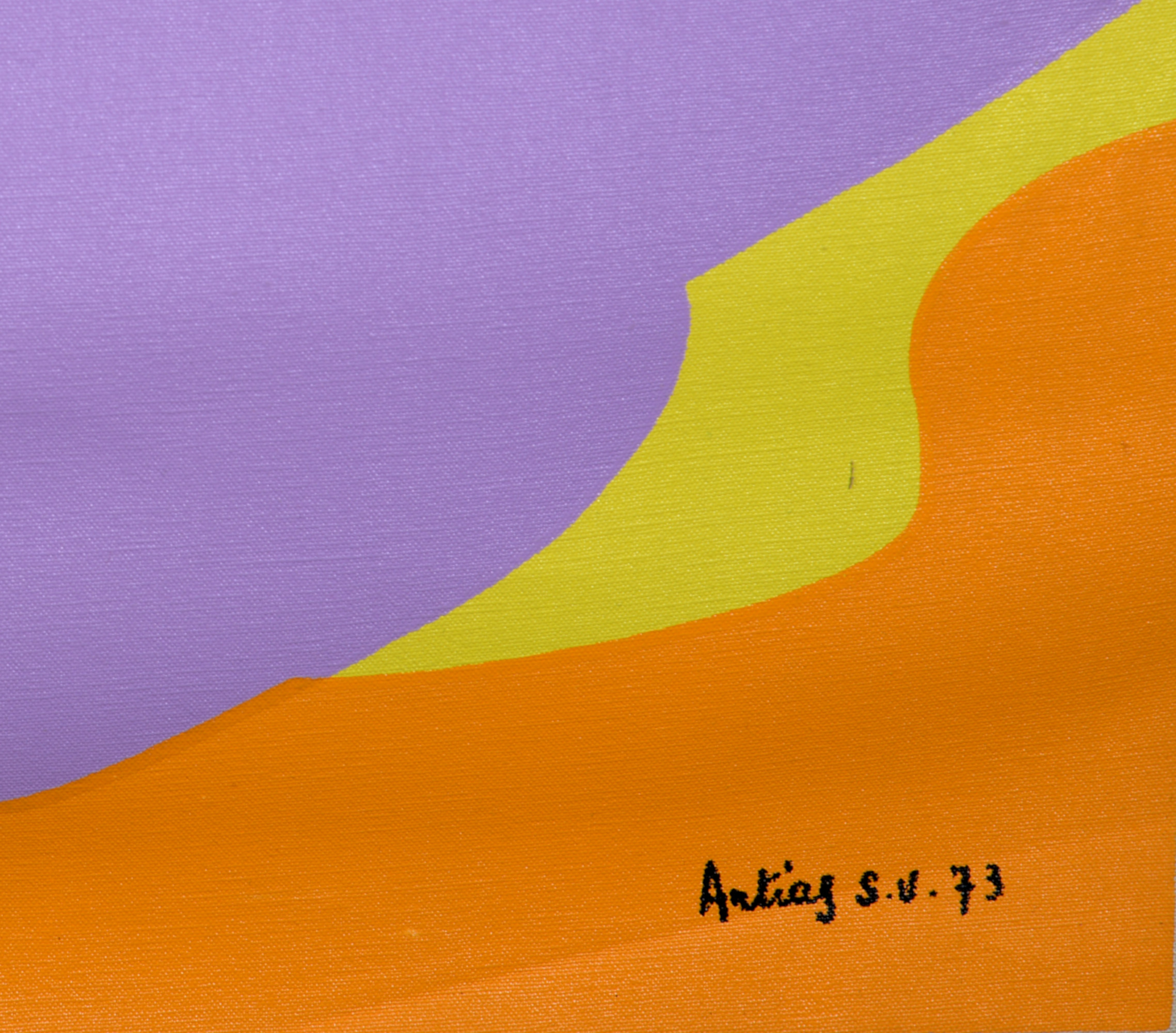 Philippe Artias - Composition, 1973 - Silkscreen (pochoir) on canvas. - Image 3