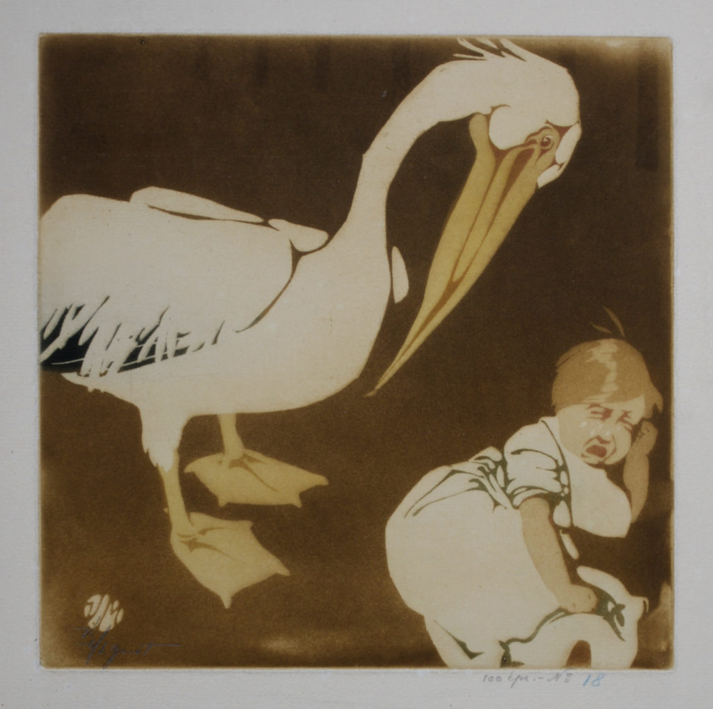 Victor Mignot - Le Pélican, c. 1910 Hand-signed! - Image 2