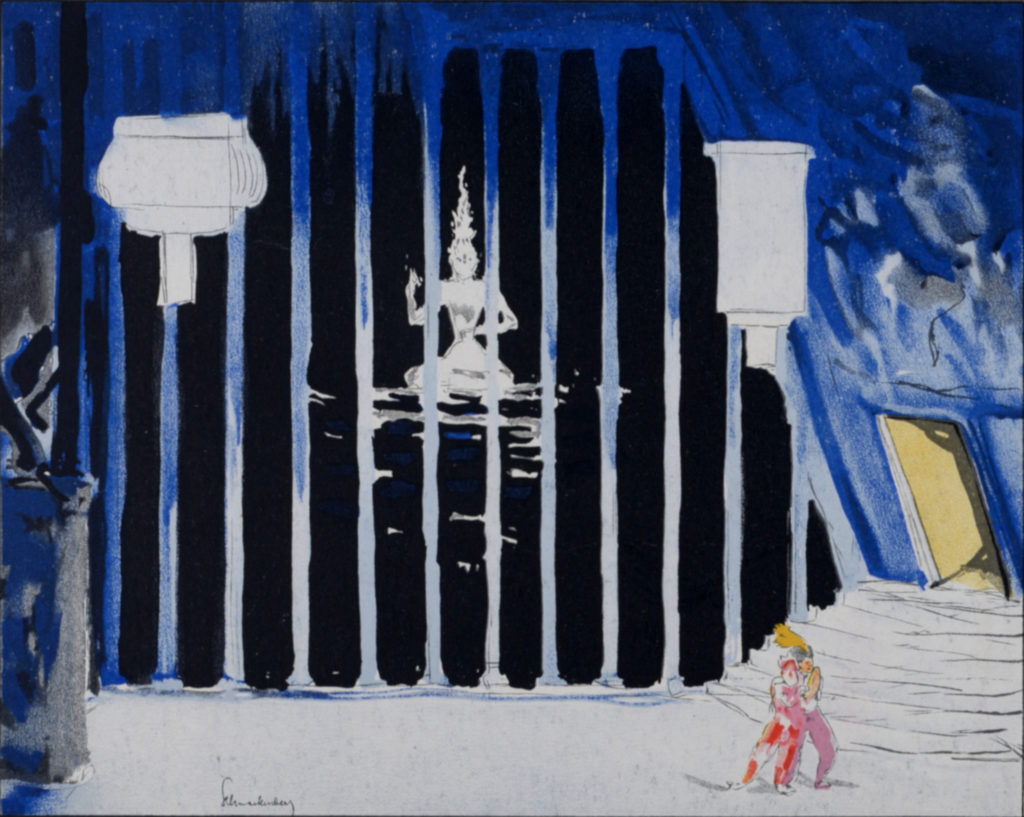 Walter Schnackenberg - Indischer Tempel & Tänzerin, 1922