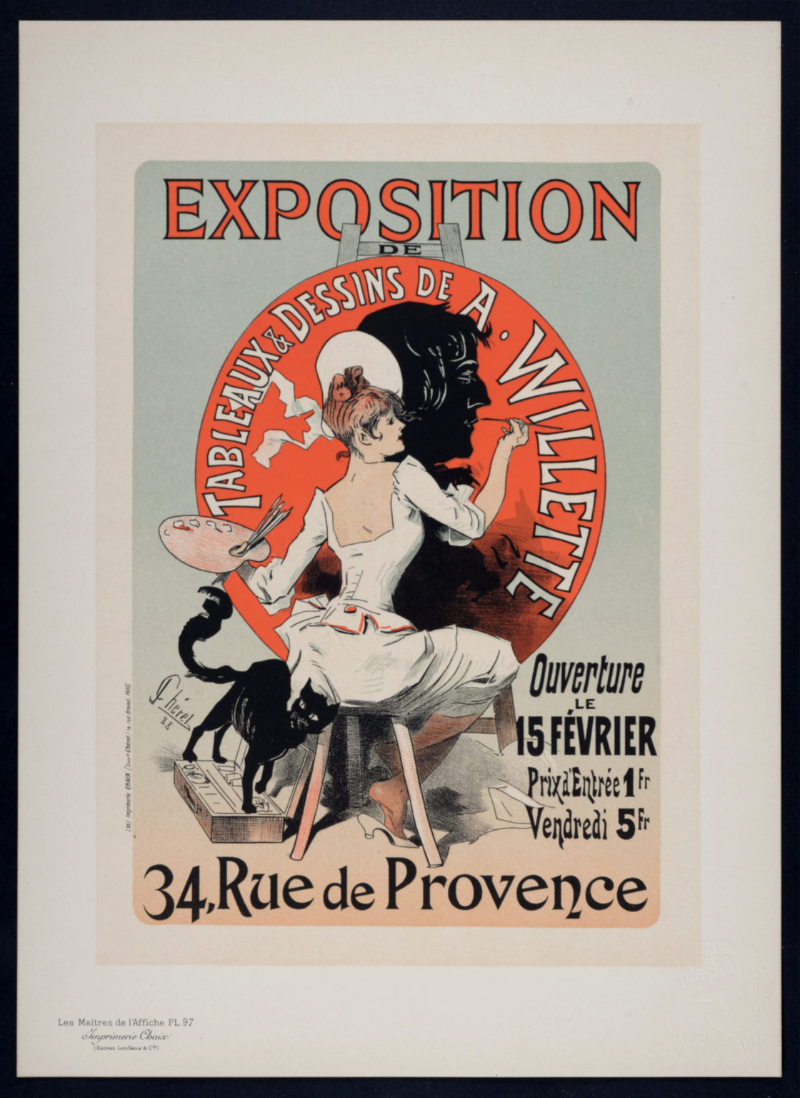 Jules Chéret - Les Maîtres de l'Affiche : Exposition de tableaux de dessins de A. Willette, 1898 - Image 3