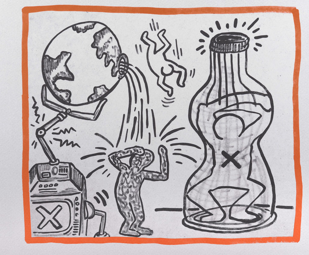 Keith Haring - Against all Odds : Untitled, 1990