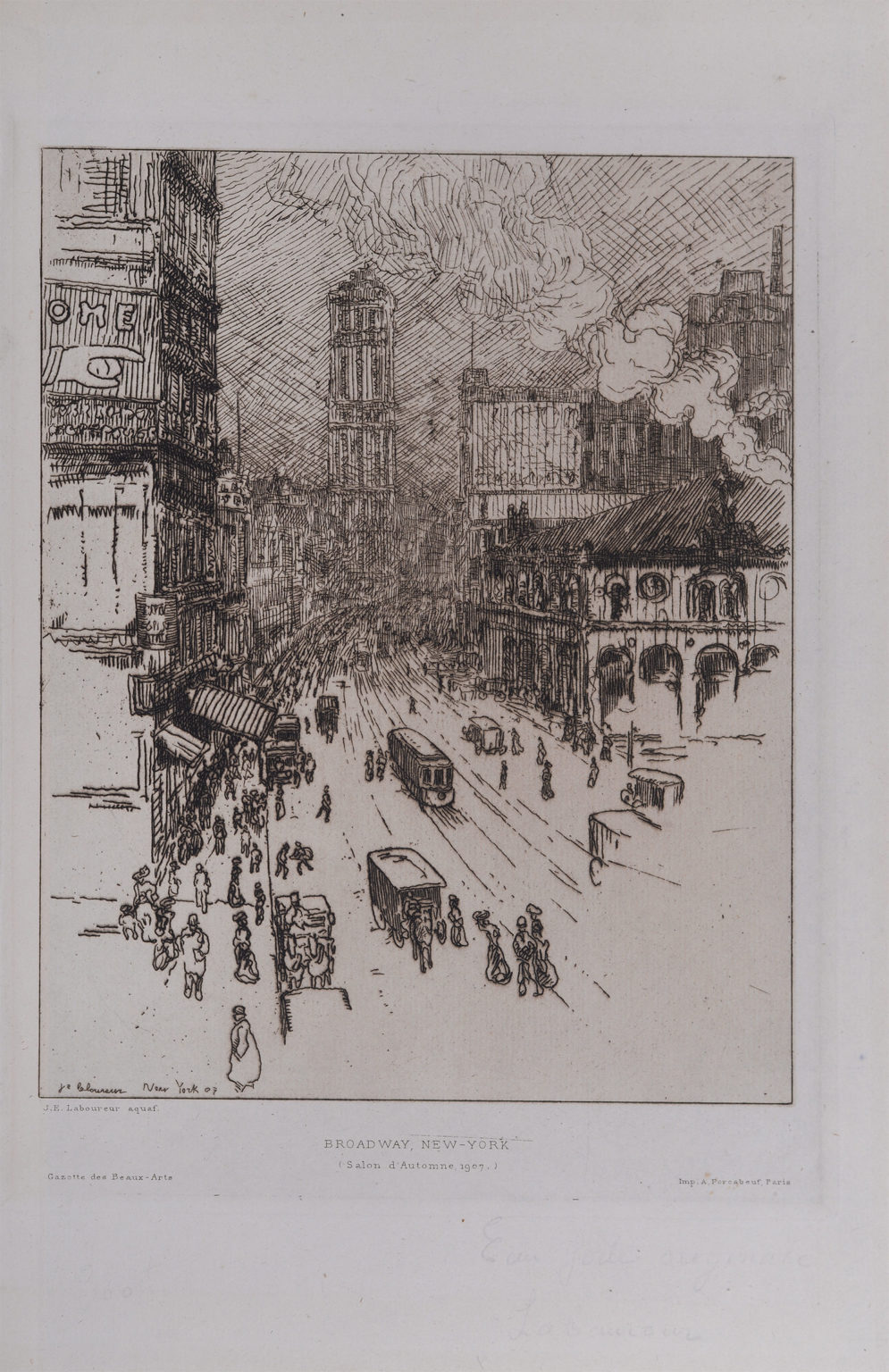 Jean Émile LABOUREUR Broadway, New York, salon d'automne 1907