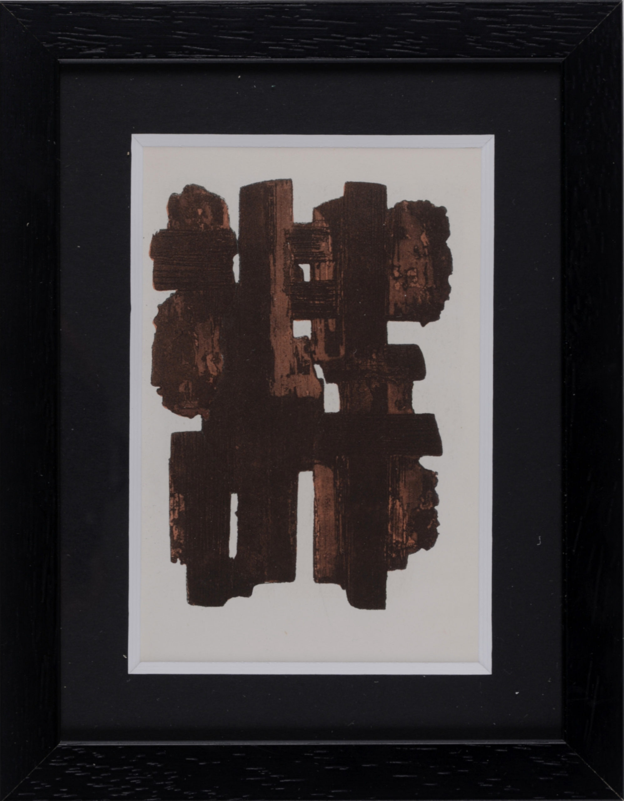 Soulages (After) - Gouaches et gravures (J), 1957 - Framed! - Image 2
