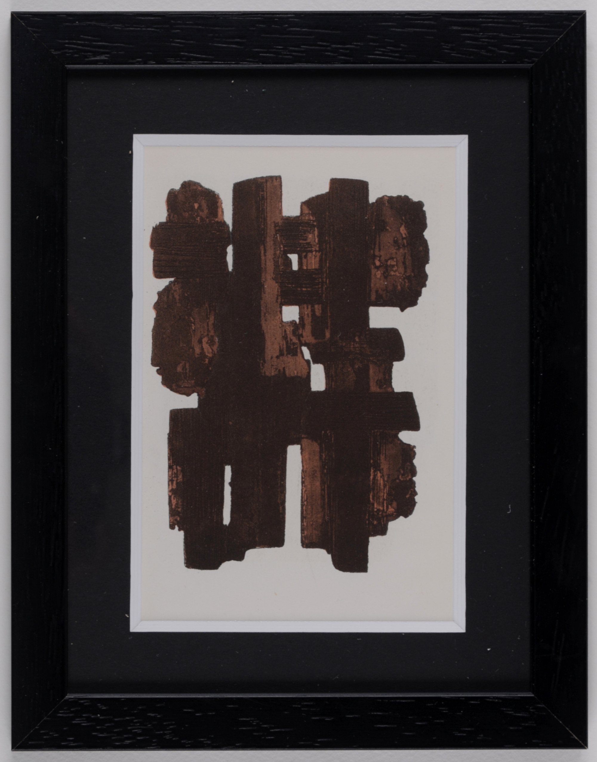 Soulages (After) - Gouaches et gravures (J), 1957 - Framed! - Image 3