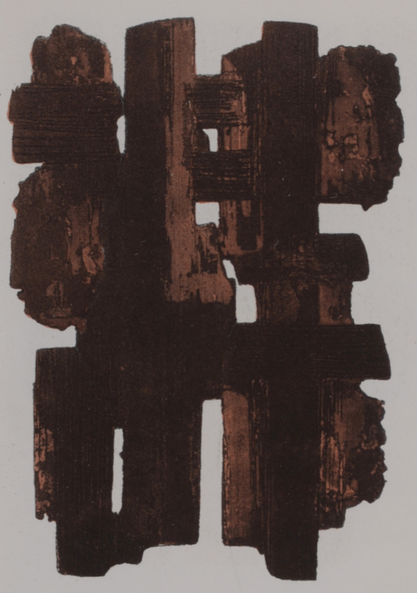 Soulages (After) - Gouaches et gravures (J), 1957 - Framed! - Image 4