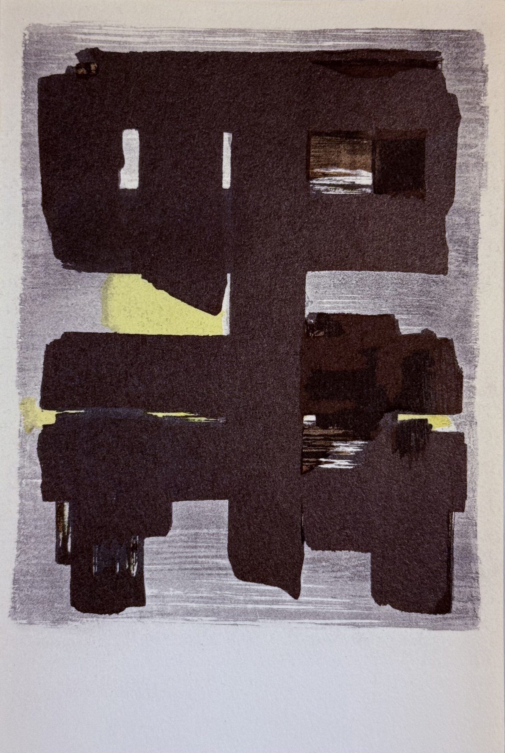 Soulages (After) - Gouaches et gravures (E), 1957 - Framed!