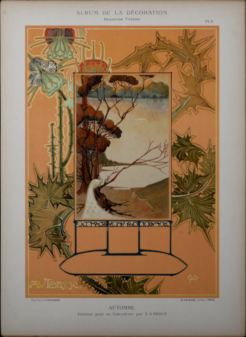 Séguy - Automne and Hiver, 1900 - Set of 2 lithographs! - Image 3