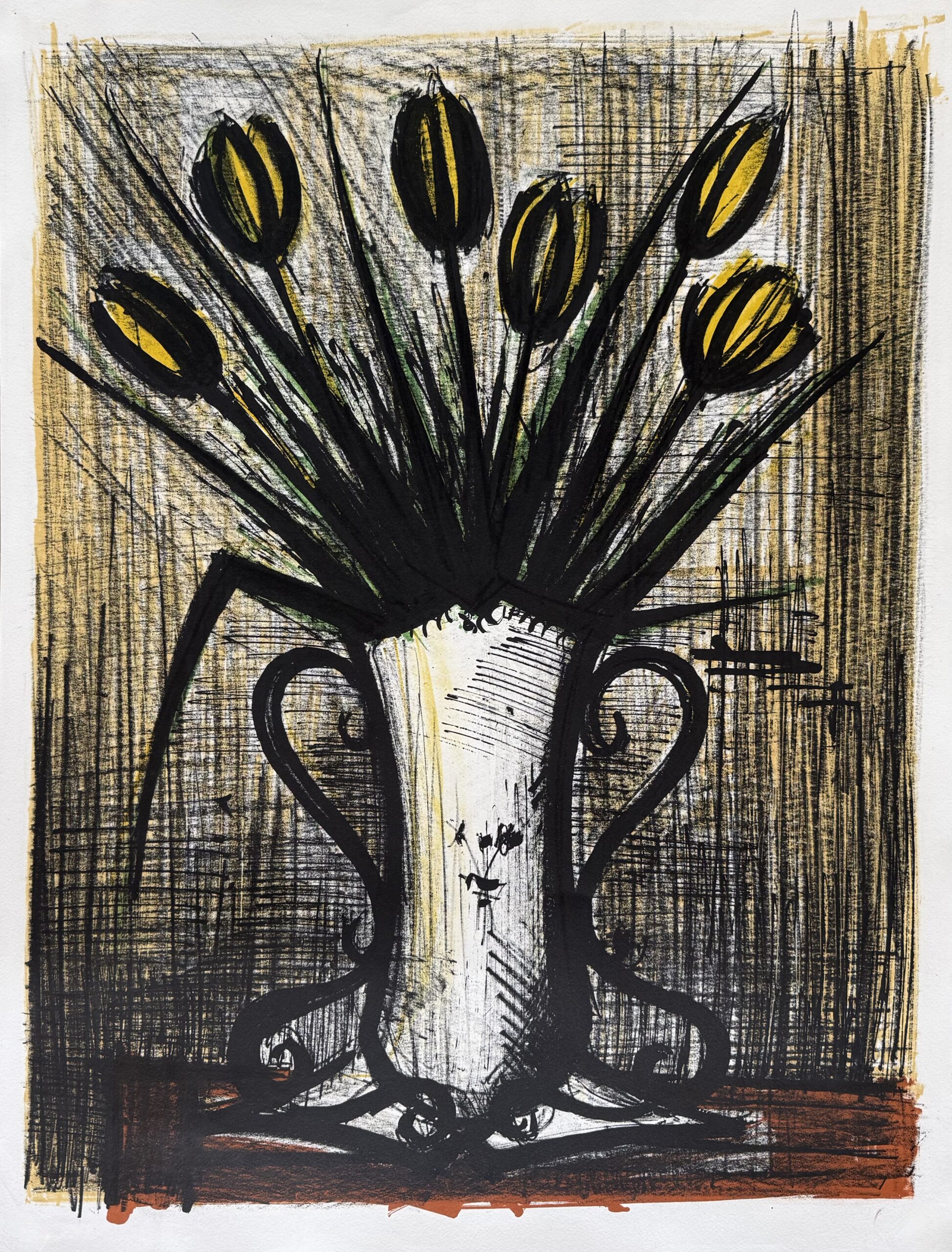 Bernard Buffet (1928-1999) Bouquet de tulipes jaunes, c. 1960