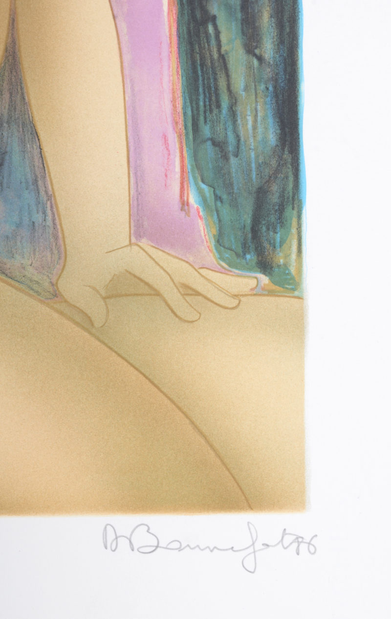Alain Bonnefoit - Femme à l'orchidée, 1986 - Signé à la main ! – Image 3