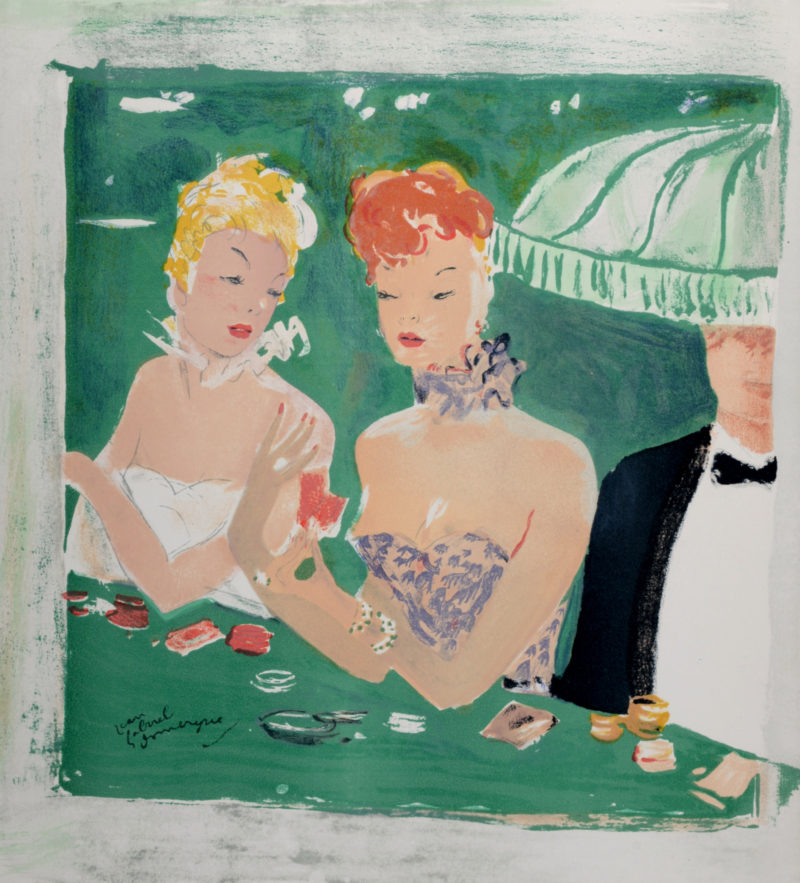 Jean-Gabriel Domergue - La Parisienne : Deux femmes au casino, 1956 – Image 3
