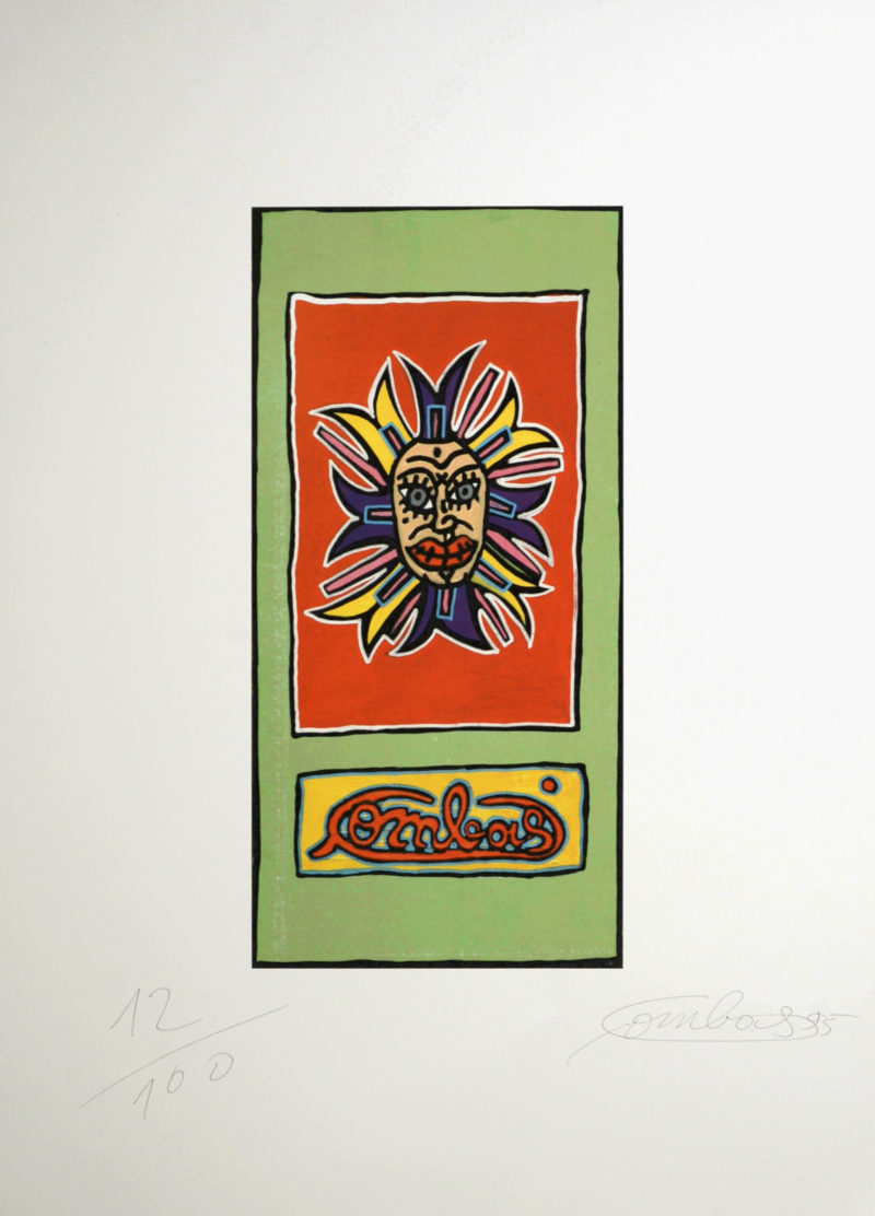 Robert Combas - Visage, 1995 - Signé à la main
