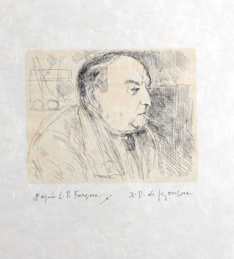 André Dunoyer de Segonzac - Portrait de Léon-Paul Fargue, 1964 - Image 3