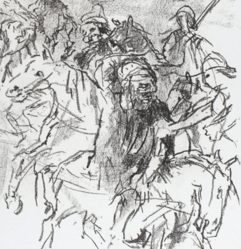 Oskar Kokoschka - Lear and his men leaving Goneril's castle, 1963 - Image 4