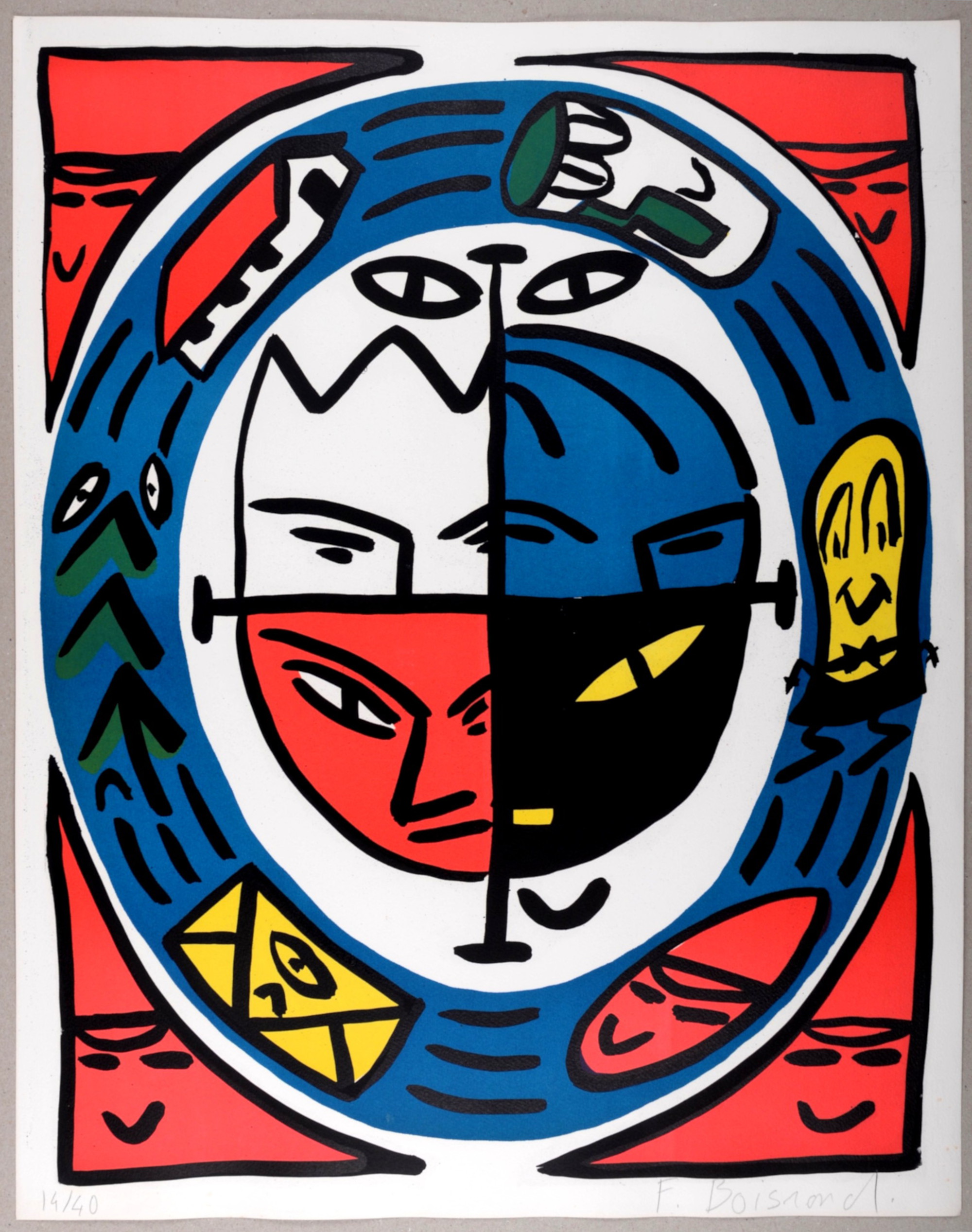 François Boisrond : 4 faces, 1984 - Hand-signed - Image 2