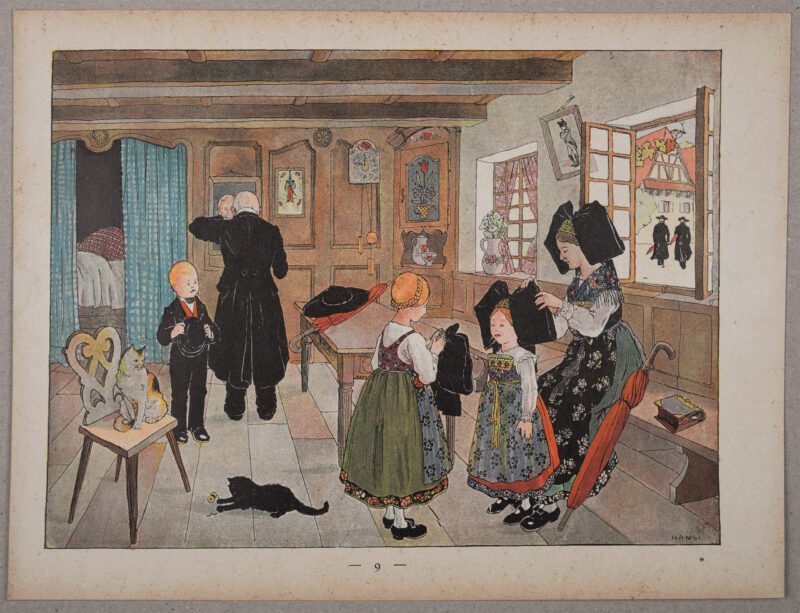 Jean-Jacques Waltz alias Hansi : Dimanche matin, 1913 - Planche signée – Image 2