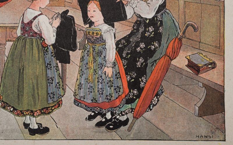 Jean-Jacques Waltz alias Hansi : Dimanche matin, 1913 - Planche signée – Image 4