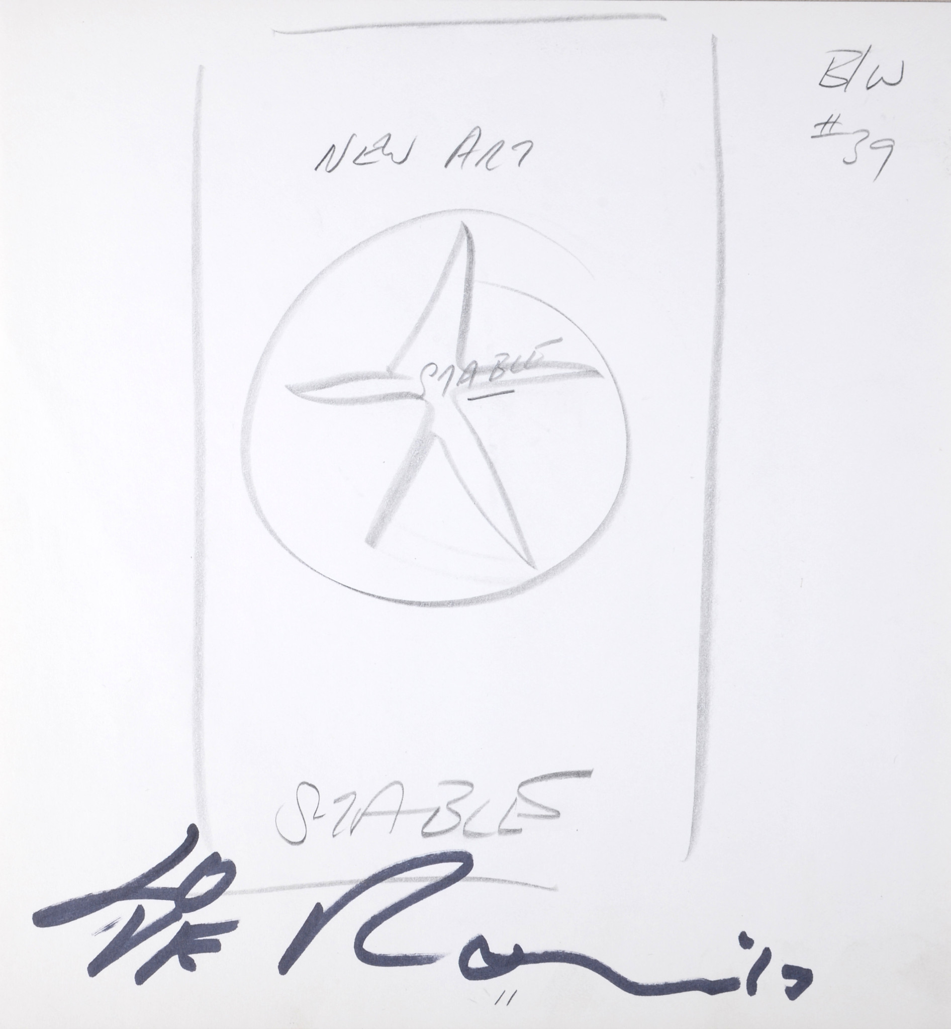 Robert Indiana : Indiana Graphics #11, 1969 - Original Double-Sided Sketch