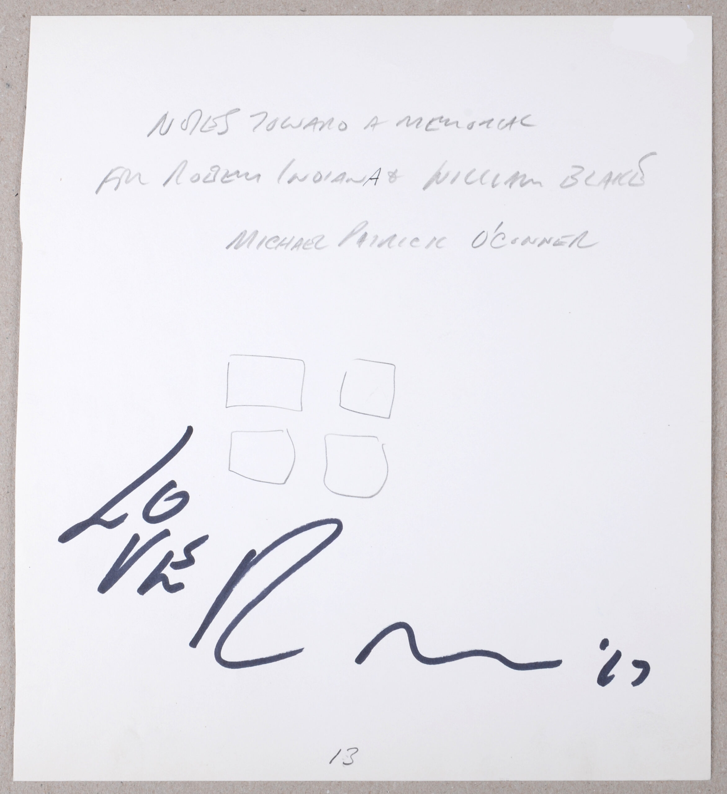 Robert Indiana : Indiana Graphics #13, 1969 - Original Double-Sided Sketch - Image 2