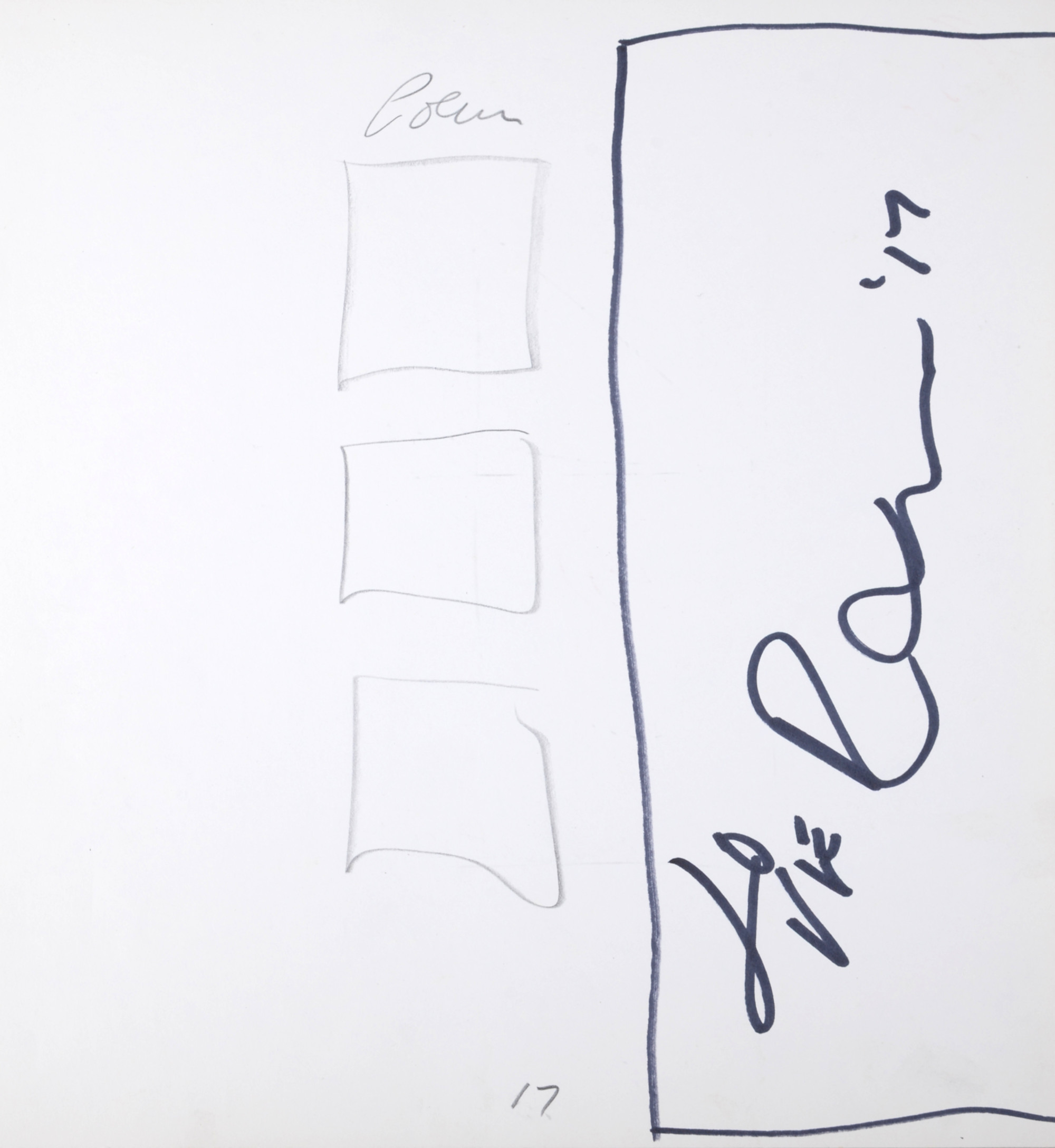 Robert Indiana : Indiana Graphics #17, 1969 - Original Double-Sided Sketch