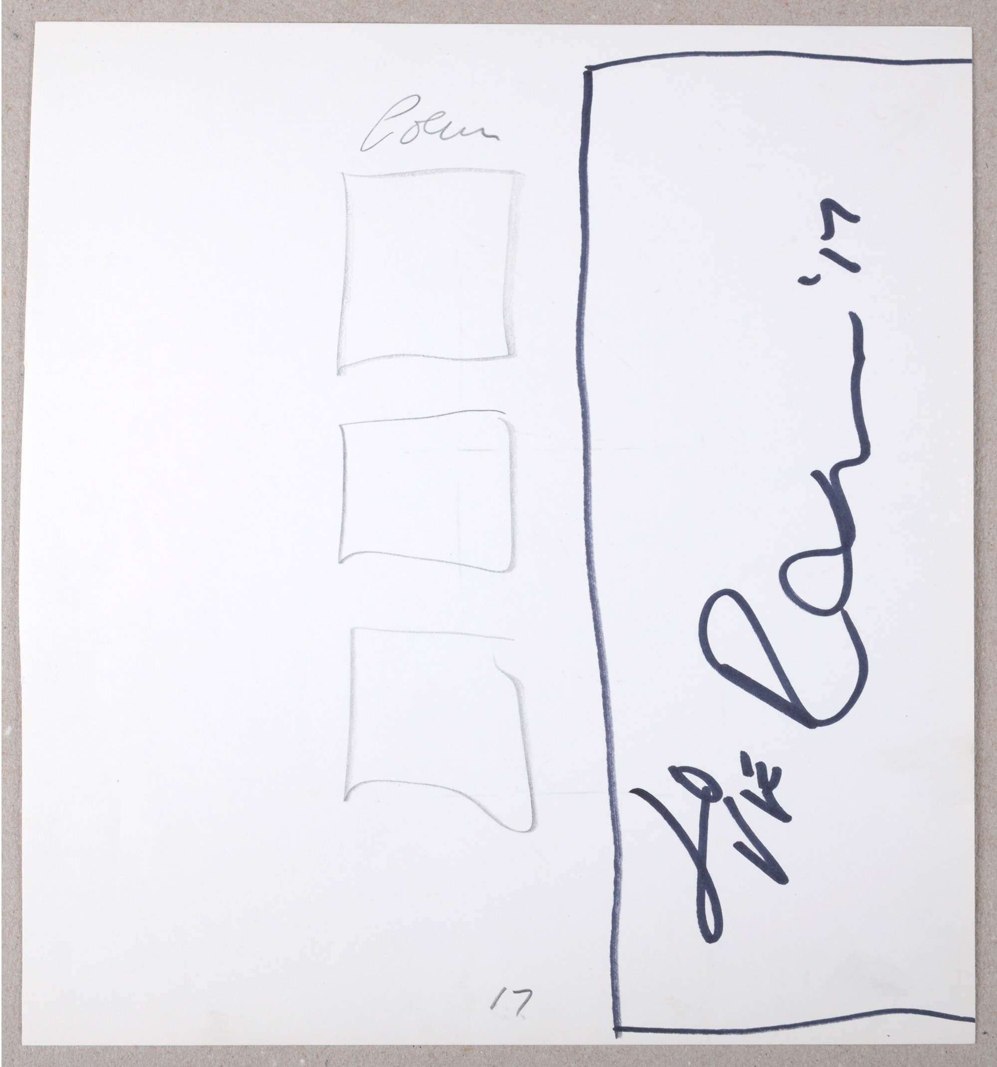 Robert Indiana : Indiana Graphics #17, 1969 - Original Double-Sided Sketch - Image 2