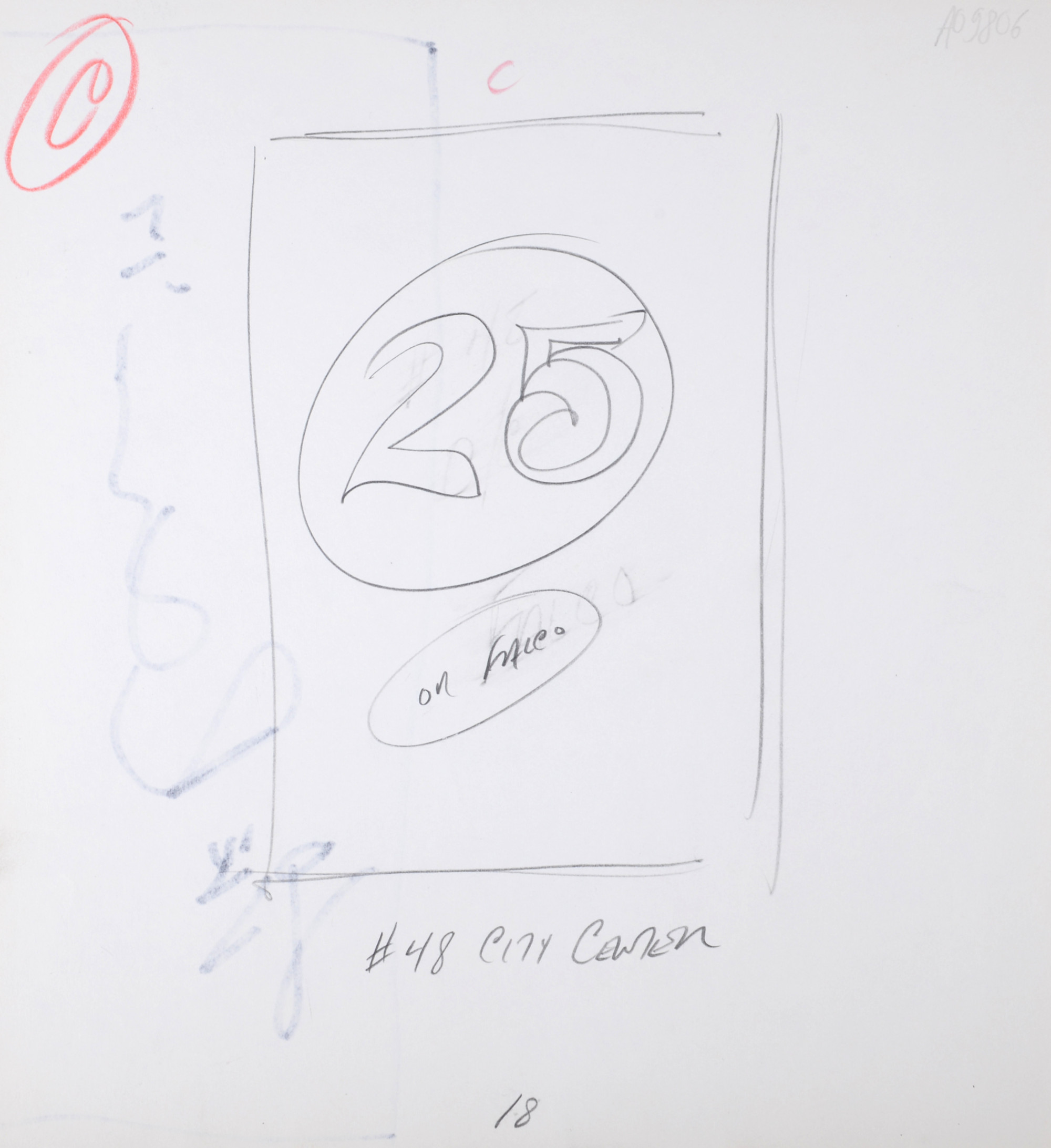 Robert Indiana : Indiana Graphics #17, 1969 - Original Double-Sided Sketch