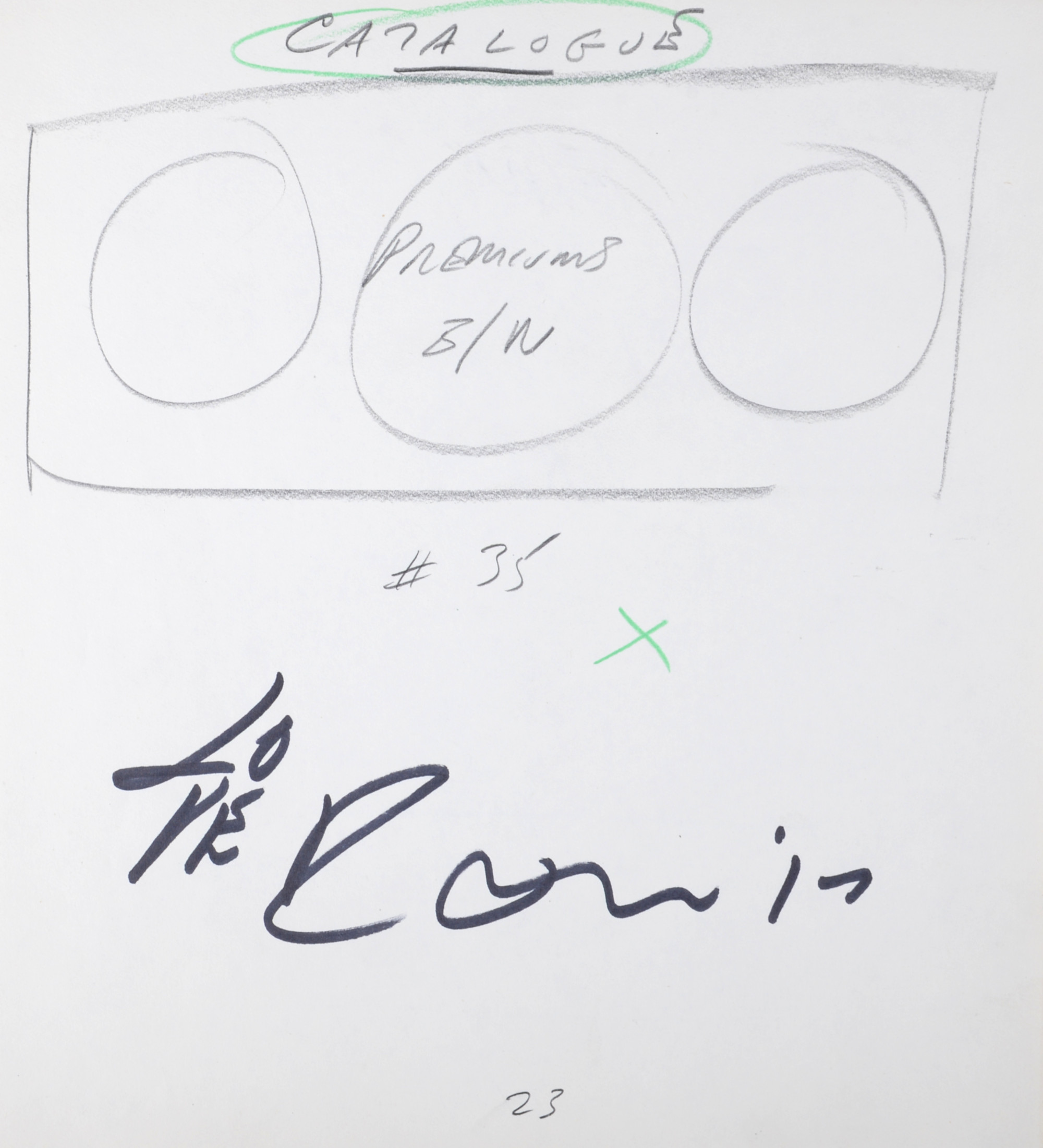 Robert Indiana : Indiana Graphics #23, 1969 - Original Double-Sided Sketch