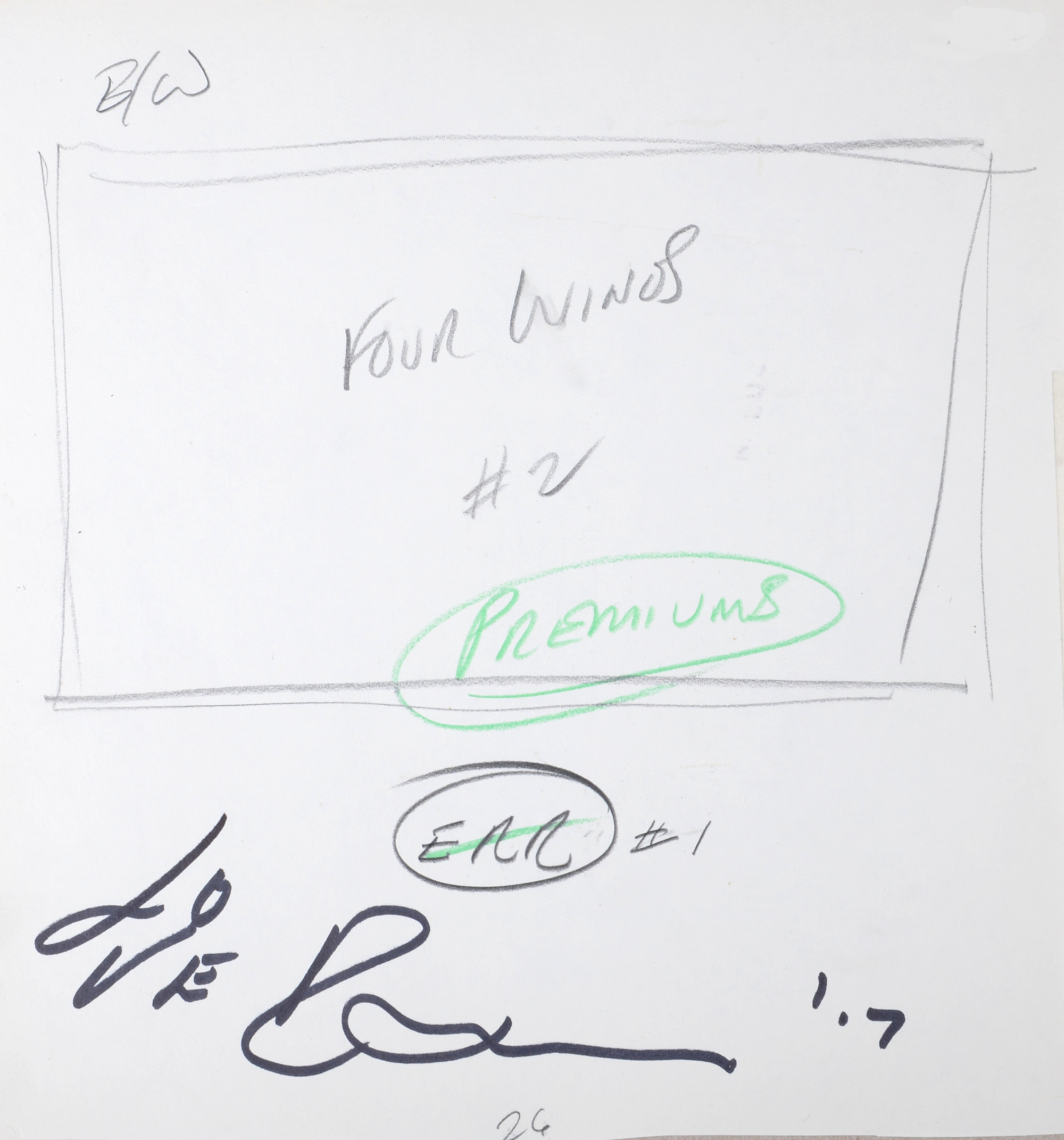 Robert Indiana : Indiana Graphics #24, 1969 - Original Double-Sided Sketch