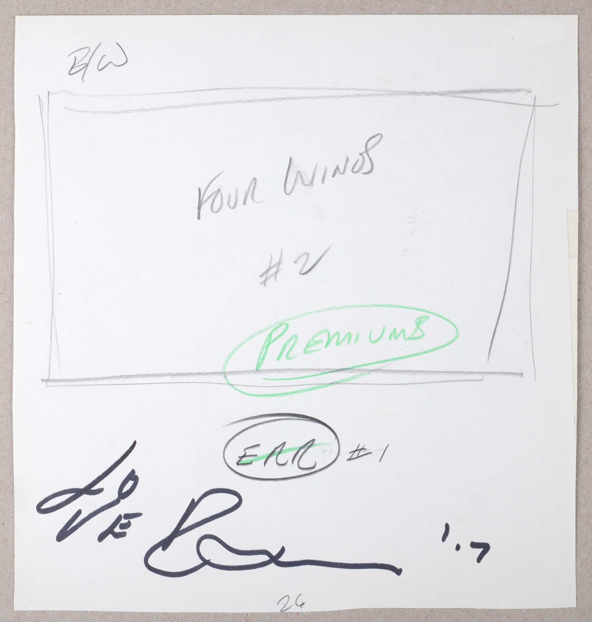 Robert Indiana : Indiana Graphics #24, 1969 - Original Double-Sided Sketch - Image 2