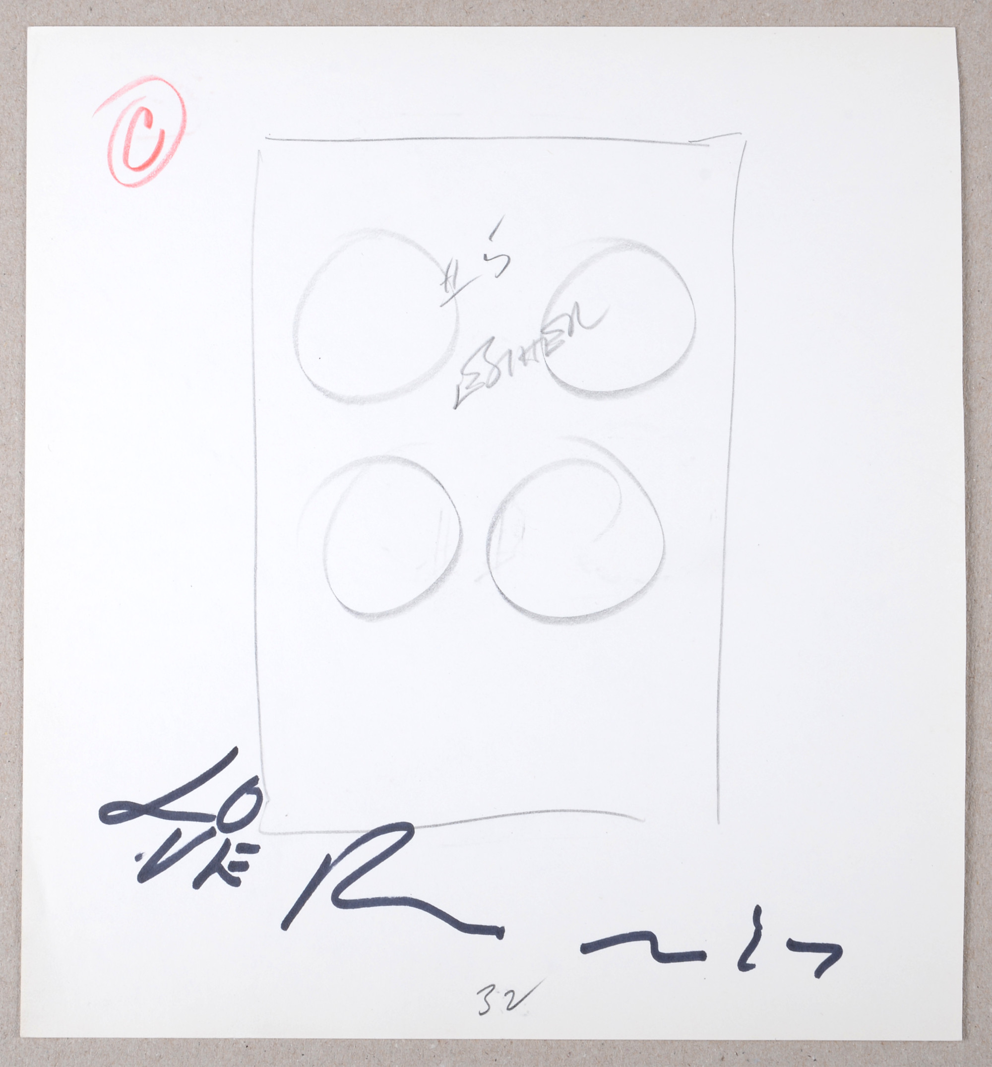Robert Indiana : Indiana Graphics #32, 1969 - Original Double-Sided Sketch - Image 2