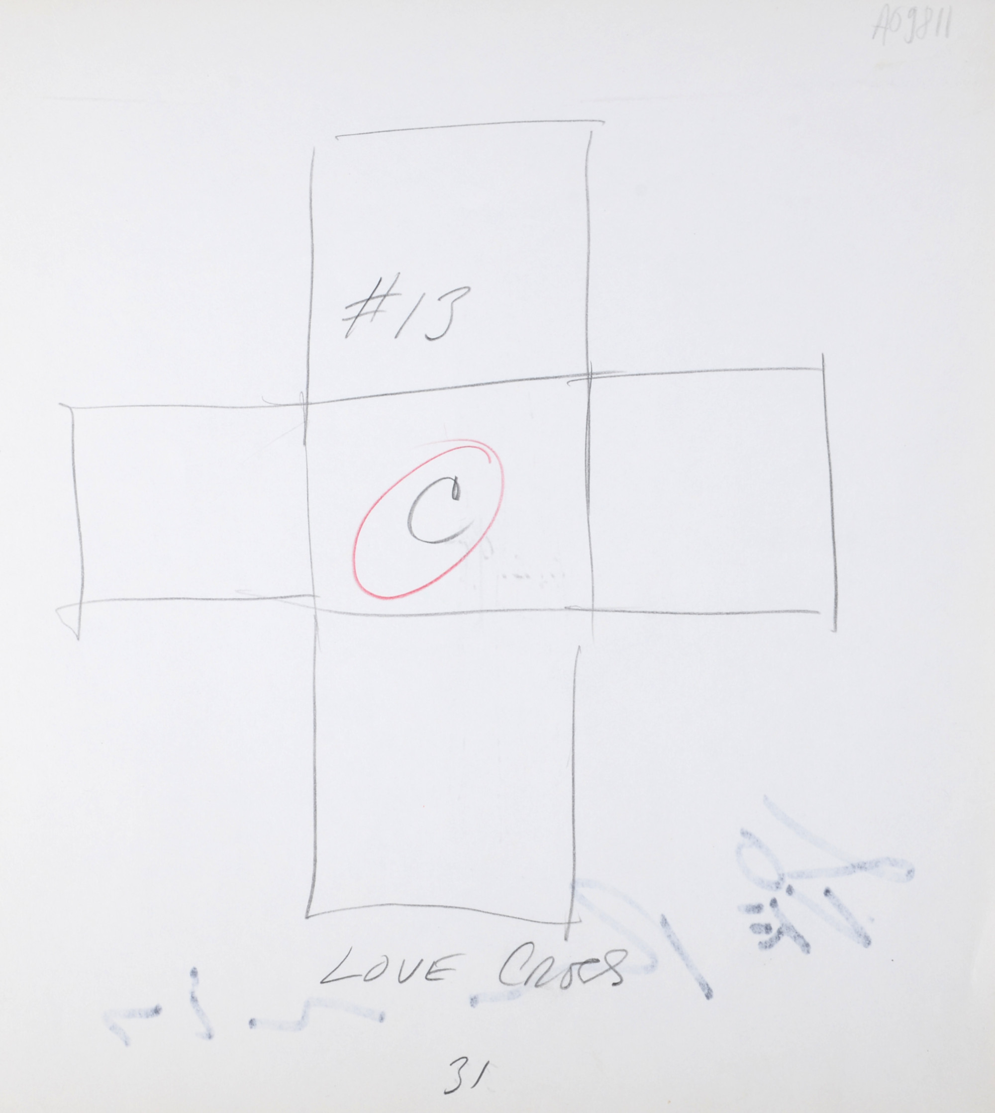Robert Indiana : Indiana Graphics #32, 1969 - Original Double-Sided Sketch - Image 4