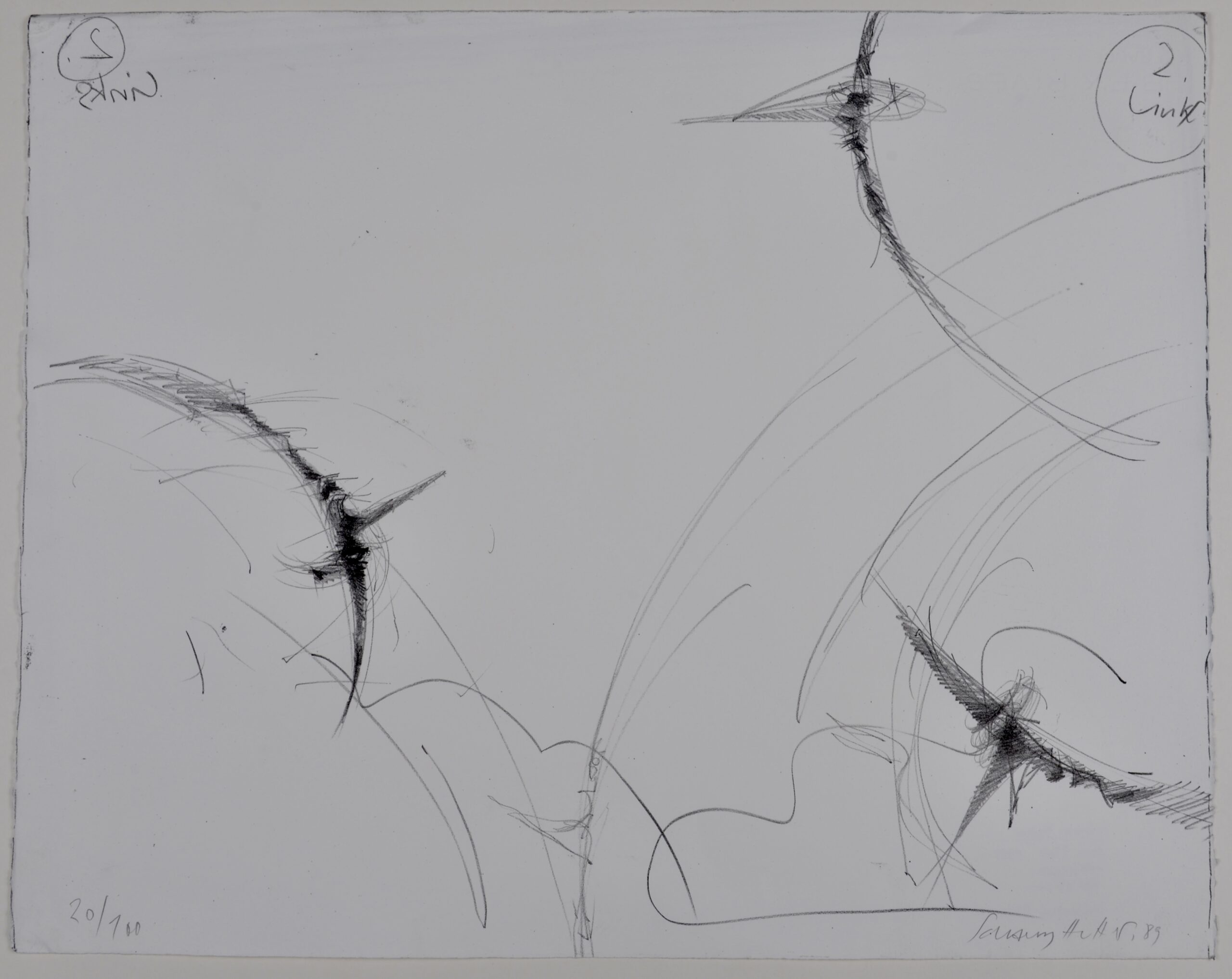 Schang Hutter : Sans titre, 1989 - Signée à la main