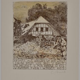 Cuno Amiet (1868–1961)<br>Heimat, vers 1935 (tirage postérieur)<br>Lithographie sur papier,<br>signée à la main.<br>Il s’agit de la seconde édition, réalisée après 1950 par la Galerie Kurmann.