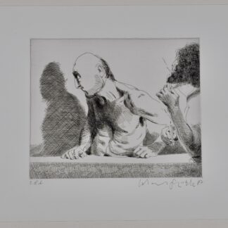 Johannes Grützke (1937–2017)<br>Erscheinung, 1987<br>Eau-forte sur papier vélin,<br>épreuve d’artiste, signée et datée à la main.