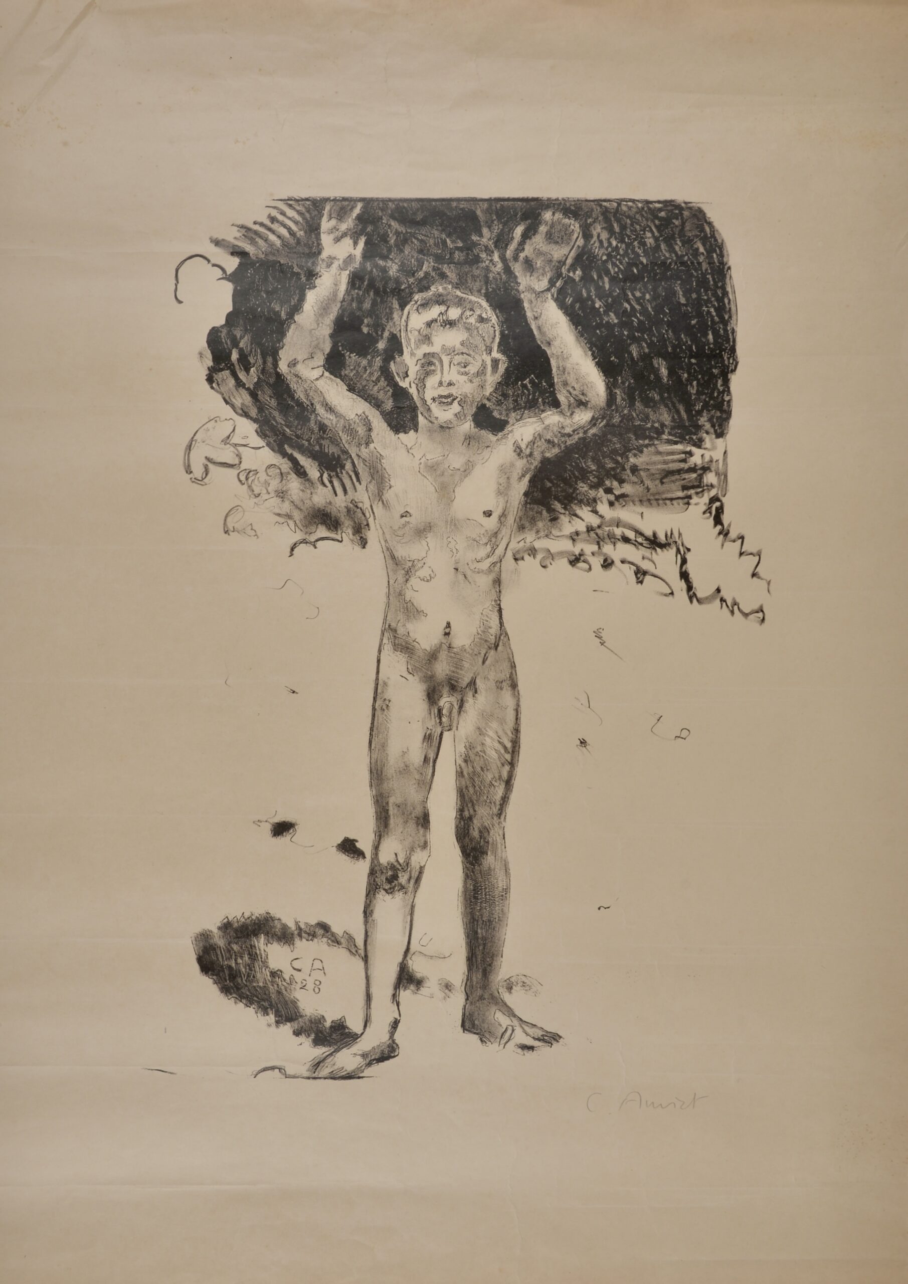 Cuno Amiet (1868–1961)Blatt auf Weihnachten, 1926Lithographie sur papier, signée à la main.