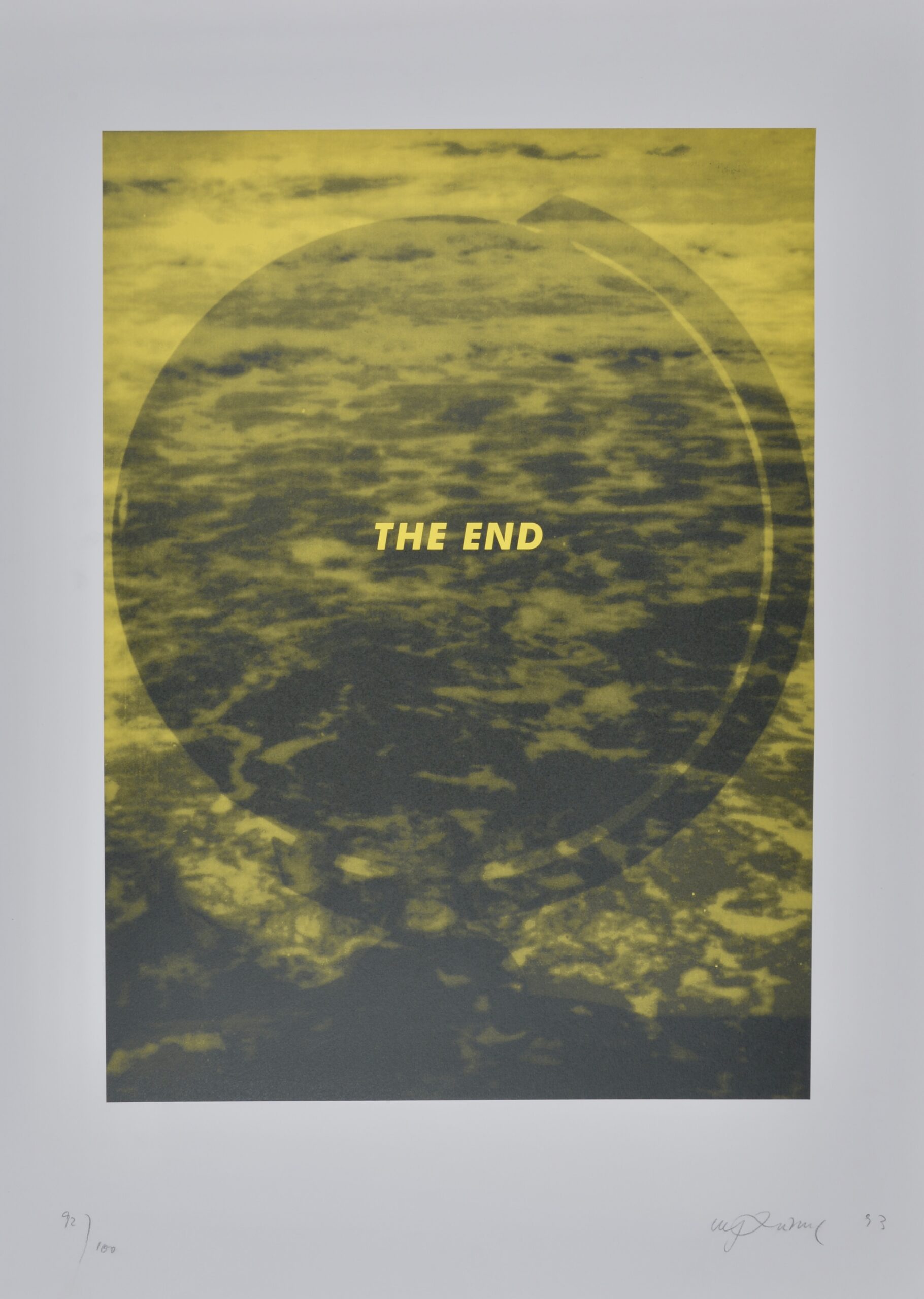 Urs Lüthi (1947)The End, 1993Impression offset sur carton.Issue d’une édition de 100 exemplaires.Signée à la main et numérotée 92/100. Cachet apposé au verso.