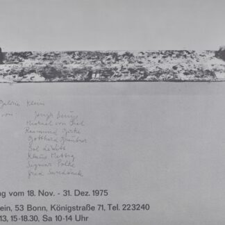Joseph Beuys (1921-1986) 5 Jahre Galerie Klein, 1975 Affiche en lithographie offset sur papier.. Signée à la main en bas à droite