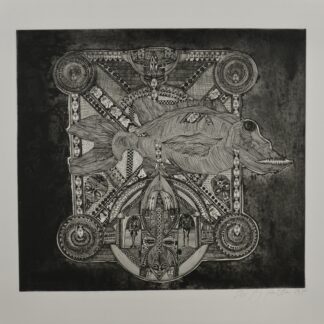 Jörg Schulthess (1941–1992)<br>Fisch (1970)<br>Eau-forte et aquatinte en noir sur papier Rives.